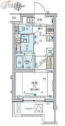 リヴシティ妙蓮寺 1Kの間取図画像