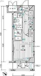 メインステージ川崎3 1Kの間取図画像
