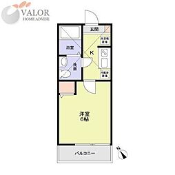 アザーレキュリオス横浜 1Kの間取図画像