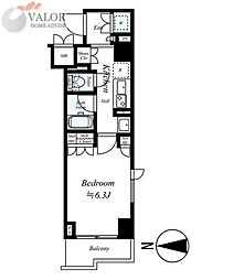 ルーブル川崎上平間 1Kの間取図画像