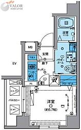 リヴシティ横濱蒔田ステーションアリーナ 1DKの間取図画像