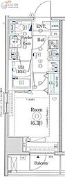 エストゥルース横濱吉野町 1Kの間取図画像