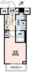 エルグランジュテ川崎 1Kの間取図画像