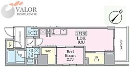 プライムブリス横濱関内 1SLDKの間取図画像