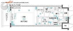 ZOOMYOKOHAMAEAST 1Kの間取図画像