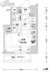 CREST TAPP川崎港町 ワンルームの間取図画像