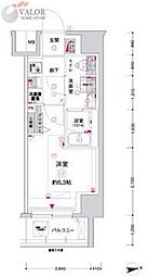 CREST TAPP川崎港町 ワンルームの間取図画像