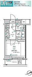 RELUXIA横浜弘明寺 1Kの間取図画像