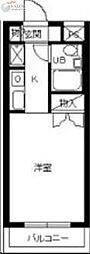 スカイコート蒲田4 ワンルームの間取図画像