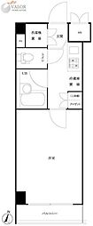ルーブル武蔵小杉弐番館 1Kの間取図画像