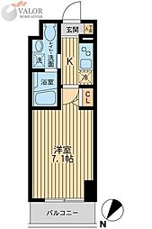 HF関内レジデンス 1Kの間取図画像
