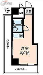 ライオンズマンション生麦第2 ワンルームの間取図画像