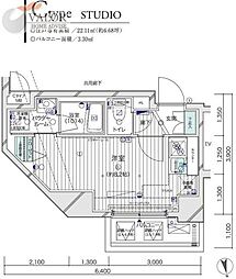 MAINSTAGE川崎8ヴィアート ワンルームの間取図画像
