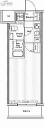 VERXEED阪東橋MAXIV 1Kの間取図画像