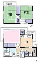 座間市相武台戸建 2LDKの間取り