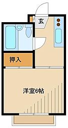 メゾンダイオー 1階1Kの間取り