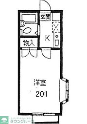 小田急小田原線 町田駅 バス10分 市営住宅入口［町田市］下車 徒歩1分の賃貸アパート 2階1Kの間取り