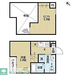 JR相模線 番田駅 徒歩7分の賃貸アパート 1階ワンルームの間取り