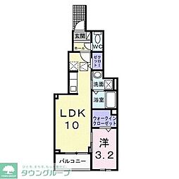 JR横浜線 淵野辺駅 バス10分 上宿下車 徒歩4分の賃貸アパート 1階1LDKの間取り