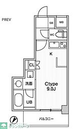 JR横浜線 町田駅 徒歩9分の賃貸マンション 1階ワンルームの間取り