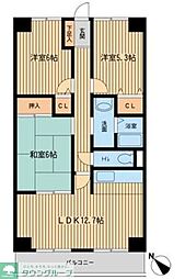 小田急小田原線 相武台前駅 徒歩6分の賃貸マンション 5階3LDKの間取り