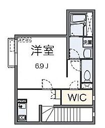 小田急小田原線 玉川学園前駅 徒歩5分の賃貸アパート 2階1Kの間取り
