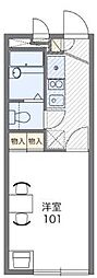 レオパレスエキノックスC 1Kの間取図画像