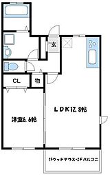 相武パレス 1LDKの間取図画像