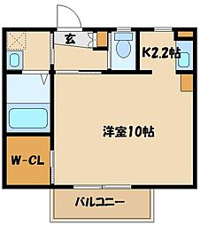 グランノエル・K 1Kの間取図画像
