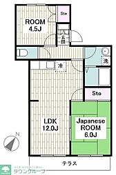 ソレイユ西鶴間 2LDKの間取図画像