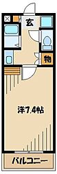 キャピタルヒロ 1Kの間取図画像
