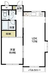 ユア南台 1LDKの間取図画像
