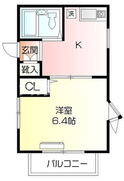 画像2:食住分けて生活できる1Kタイプ！