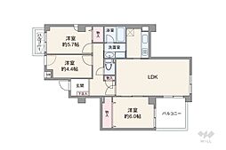 高槻ロイヤルマンション東棟 3LDKの間取図画像