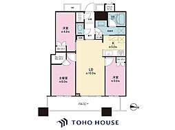 千葉セントラルタワー 3LDKの間取図画像