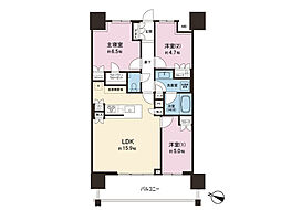 PARK CITY 小岩ザ・タワー 26階 3LDKの間取図画像