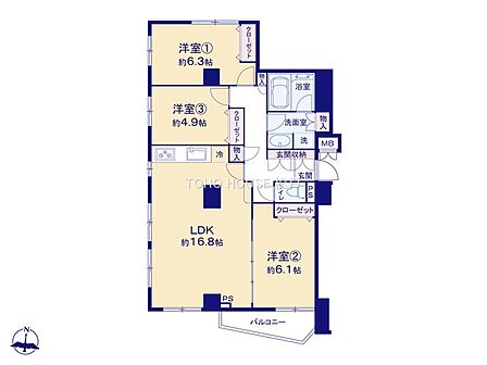 3LDK 間取り