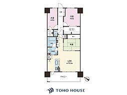 レイディアントシティ印西牧の原A棟 3LDKの間取図画像