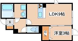 オーシャンコート姫路A棟 1階1LDKの間取り