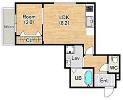 ティーテラス 3階1LDKの間取り