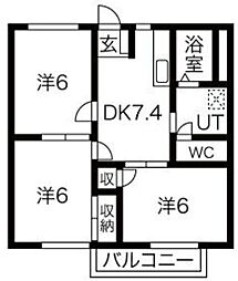 間取図画像 3DK