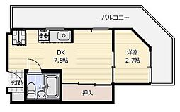ペシュ七番館 2DKの間取図画像