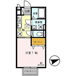 ベルクール大塚 1Kの間取図画像