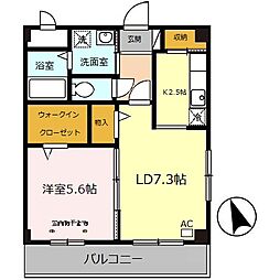 グランドール勝原 1LDKの間取図画像