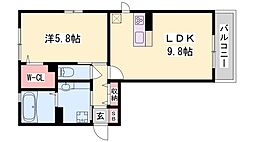 スパイダー 1LDKの間取図画像