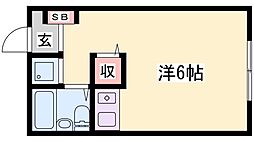 ノーブル寺家 ワンルームの間取図画像