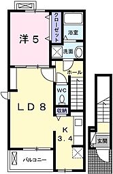 ボニート 1LDKの間取図画像