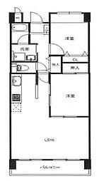 テルツォ南新在家 2LDKの間取図画像