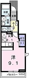 ワイズ・プランドール 1Kの間取図画像