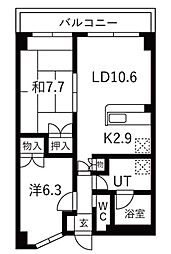 東加古川ミオ 2LDKの間取図画像